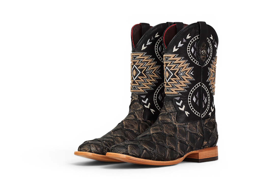 LA HERRADURA LH005 MEN’S BOOTS EXOTIC-RANCHERA FISH MATTE CAMEL SQ-TOE EE