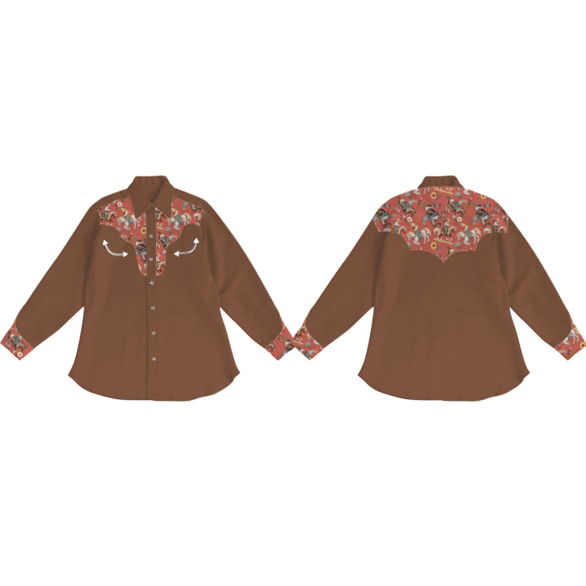 Shea Baby Brown Vintage Pearl Snap Shirt Toddler (2T-5T)