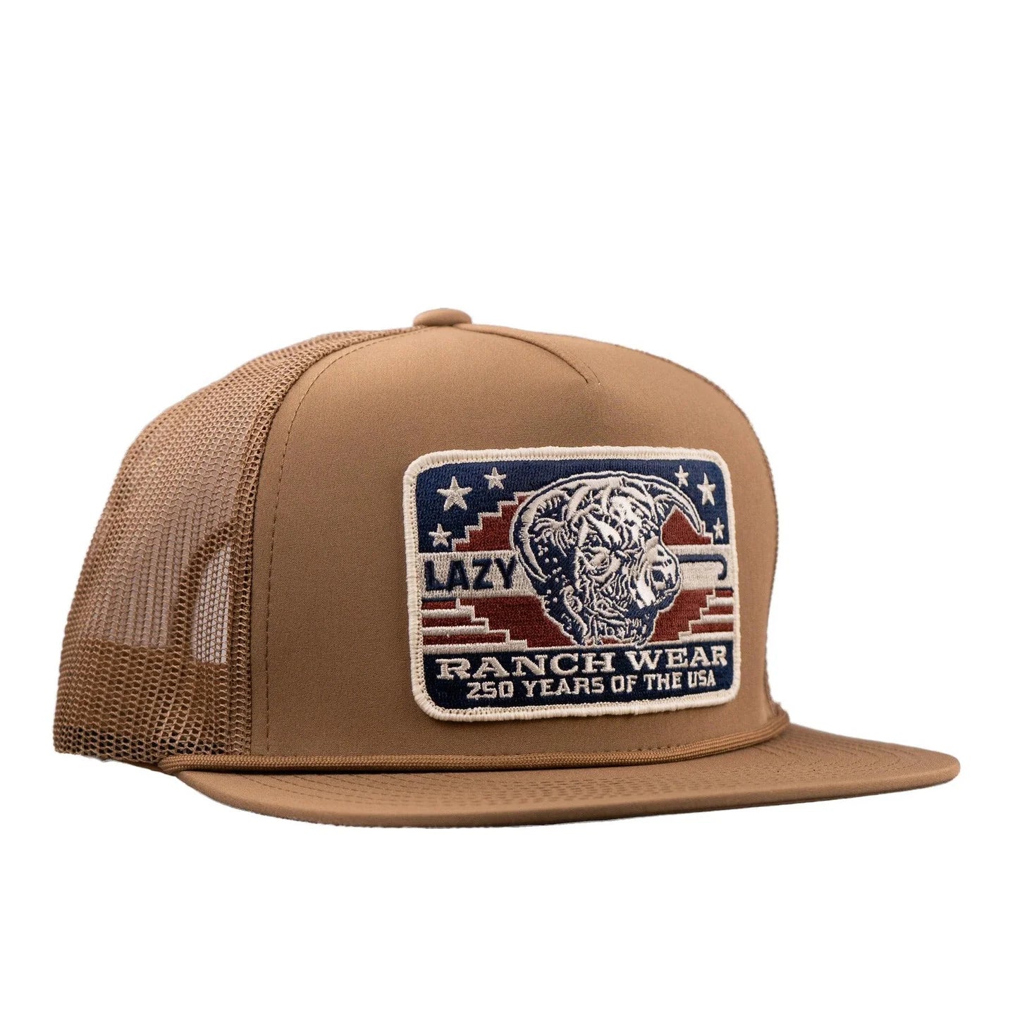 LAZY J RANCH CAP COYOTE FREEDOM CLASSIC ROPE TRUCKER HAT