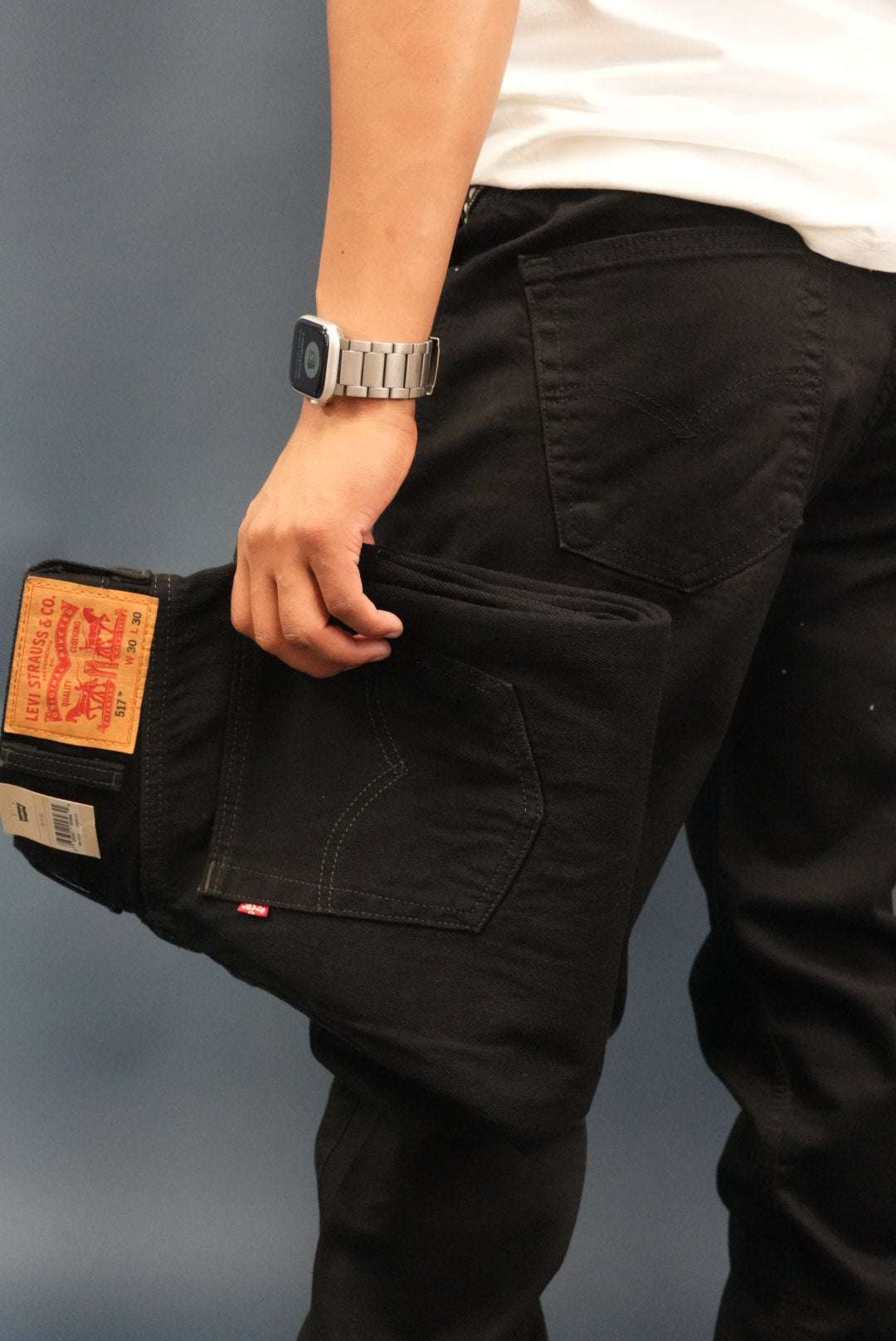 type shade FIARE DENIM ブラック Lサイズ LEVI'S MENS 517 BOOTCUT BLACK JEANS 005170260