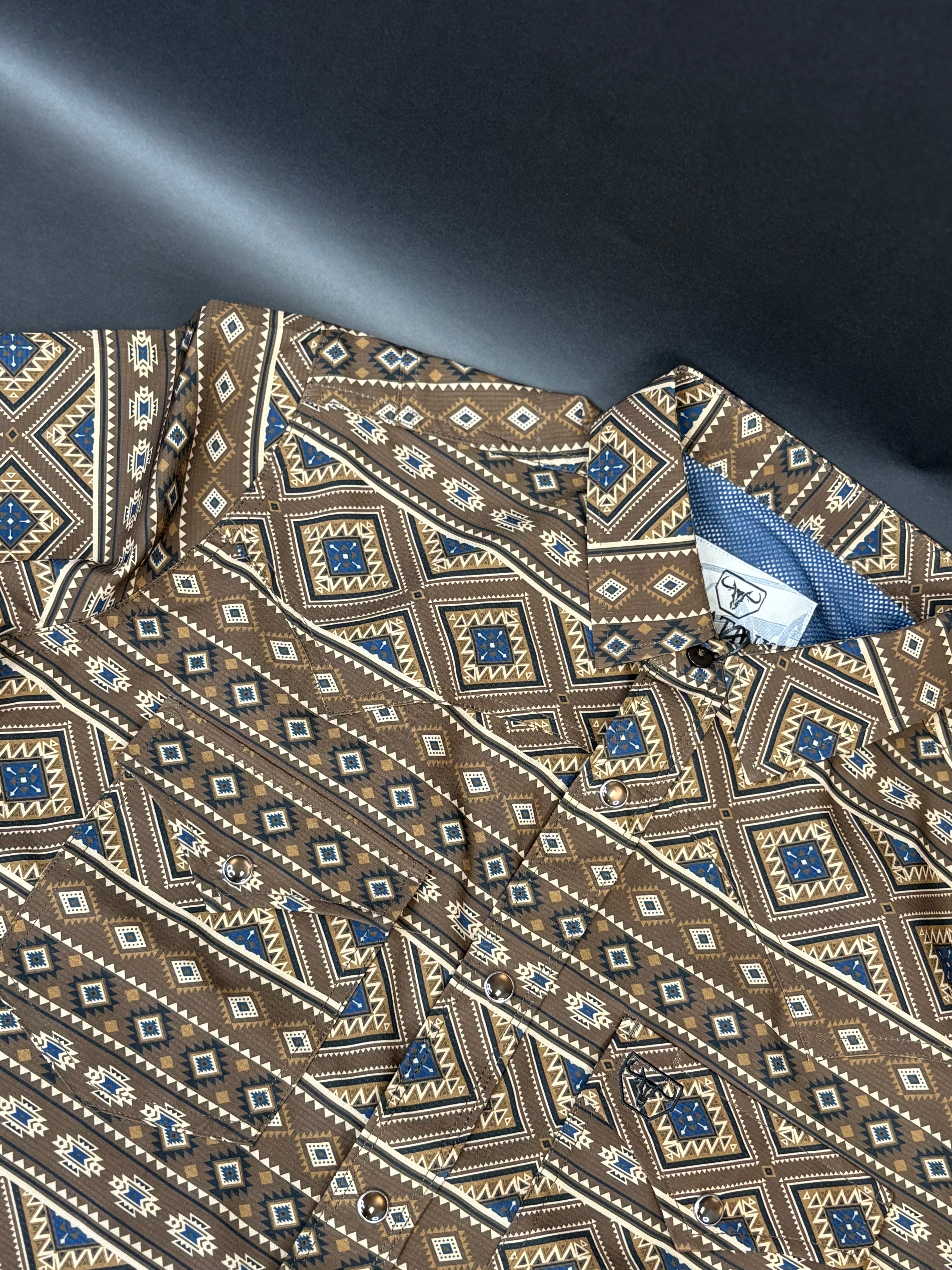 PLATINI BROWN AZTEC WITH NAVY BLUE