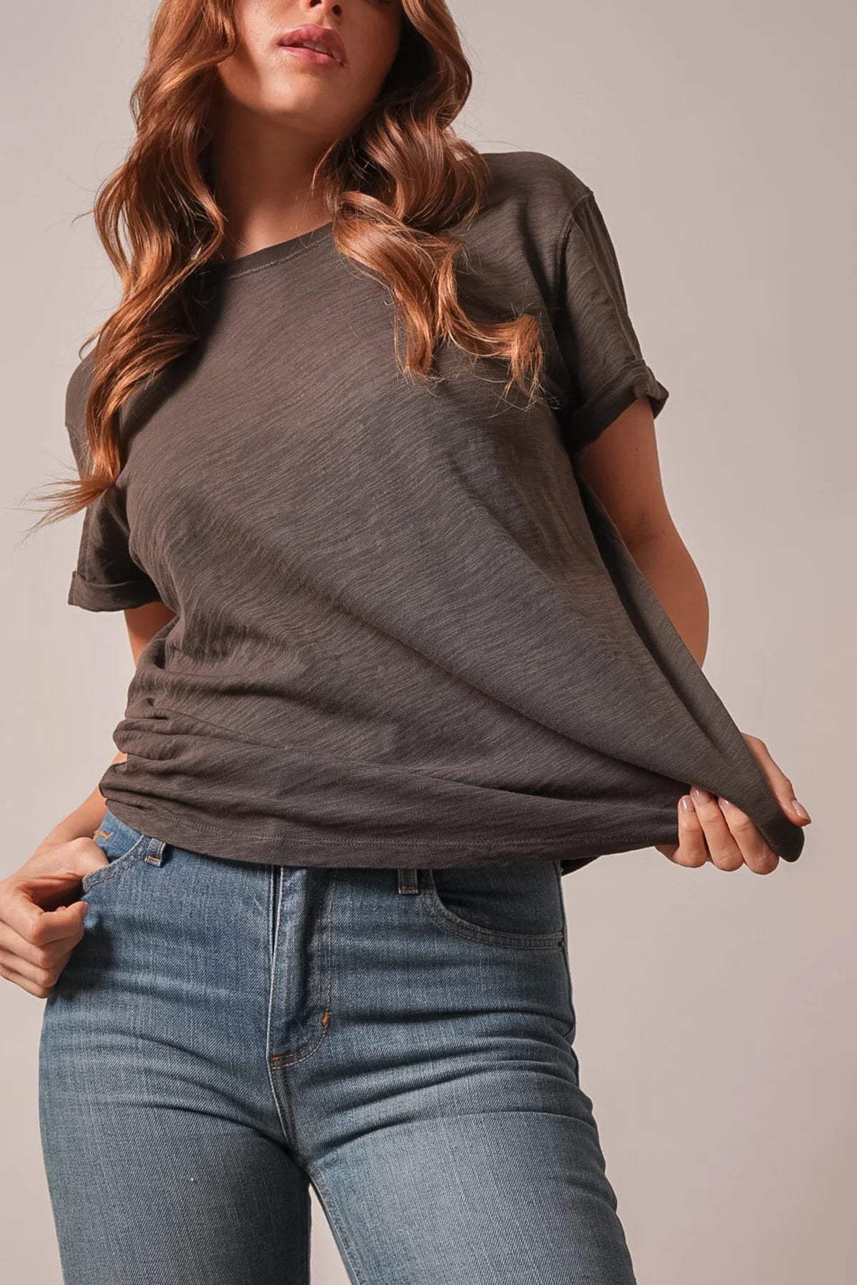 KIMES RANCH WOMENS ASHLEY TEE IN ESPRESSO - T-SHIRTS