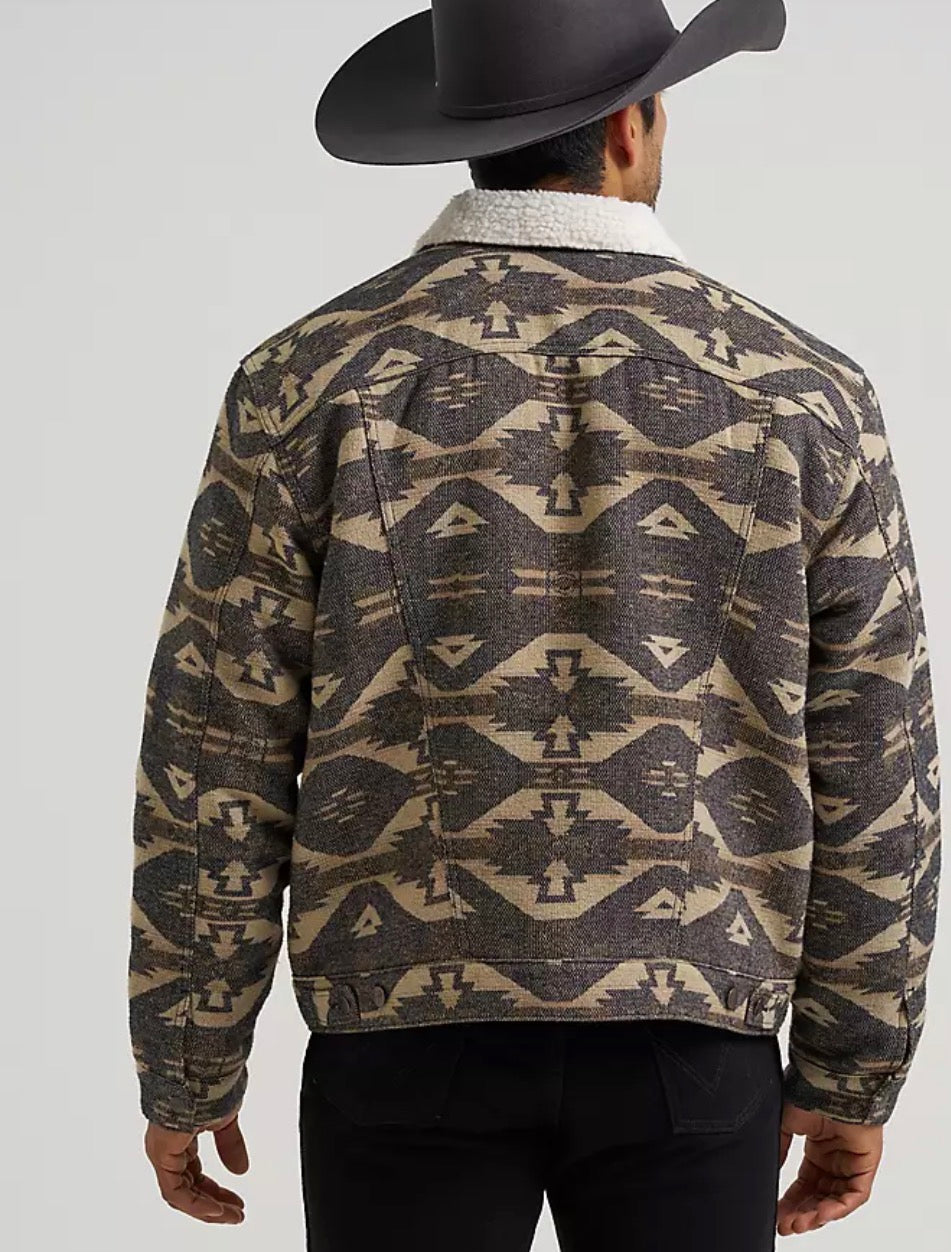 Chaqueta para hombre Wrangler con forro Sherpa y estampado Jacquard en Canyon Vibe 112352966
