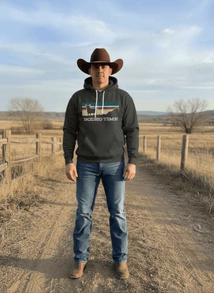 SUDADERA CON CAPUCHA DE HOMBRE RODEO TIME GRIS - 320
