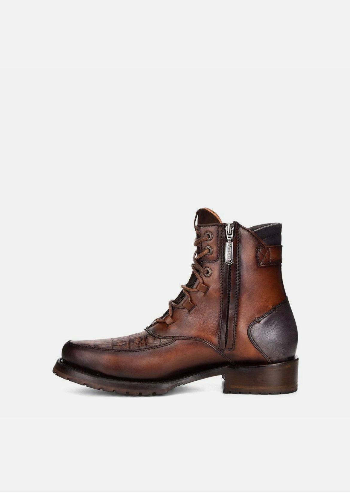 CUADRA BOOTS MEN FUSCUS COLA BELLY WOOD LACE UP & LASER ROUND TOE CU496