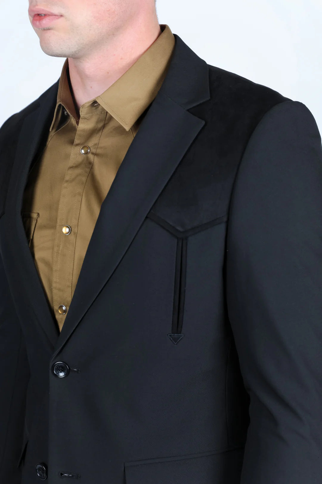 PLATINI WESTERN SUIT COAT WHIT SUEDE YOKES AND ELBOW PATCHES- WST9747