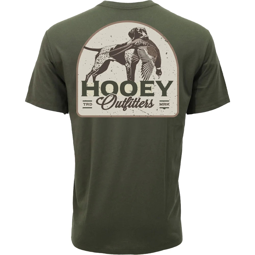 MEN HOOEY T-SHIRT GREEN CREW NECK WITH BIRD DOG LOGO ON BACK- HT2614GR