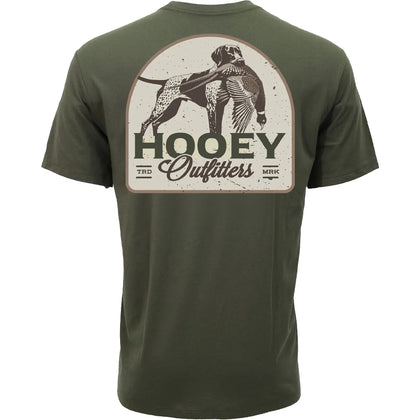 MEN HOOEY T-SHIRT GREEN CREW NECK WITH BIRD DOG LOGO ON BACK- HT2614GR