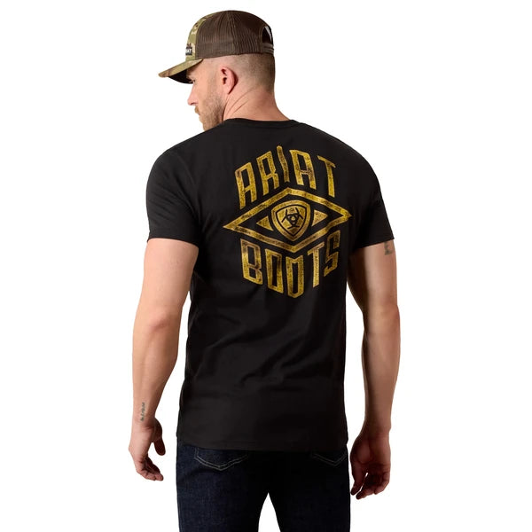 ARIAT MENS FORT KNOX LOCKS SS TSHRT BLACK 10079499