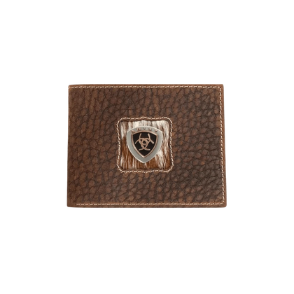 CARTERA BIFOLD DE PELO DE TERNERO CAFÉ PARA HOMBRE ARIAT -A3566802