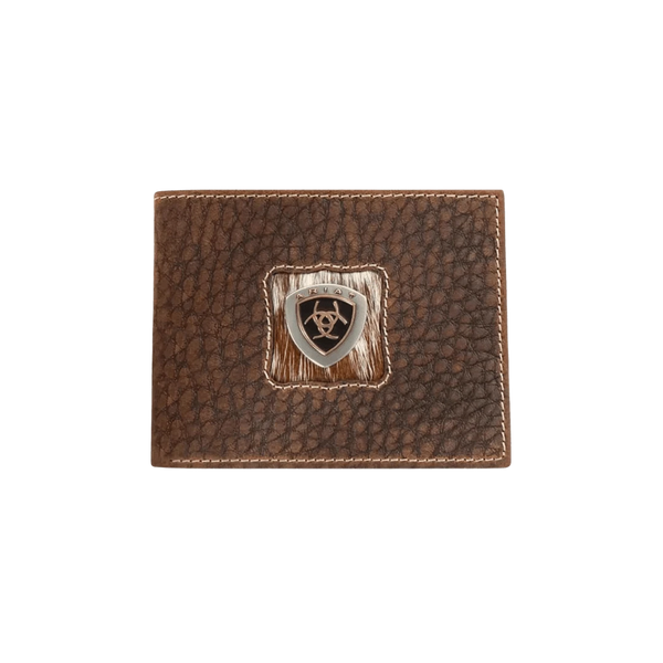 CARTERA BIFOLD DE PELO DE TERNERO CAFÉ PARA HOMBRE ARIAT -A3566802