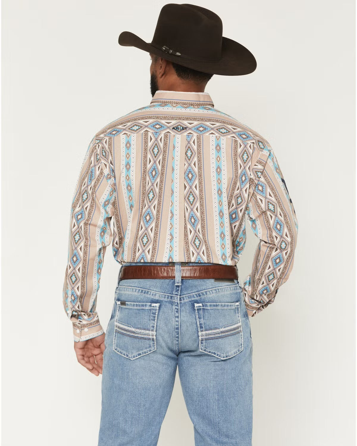 ARIAT MEN TEAM WESTLEE LS SHRT KHAKI / TURQUOISE  10071714