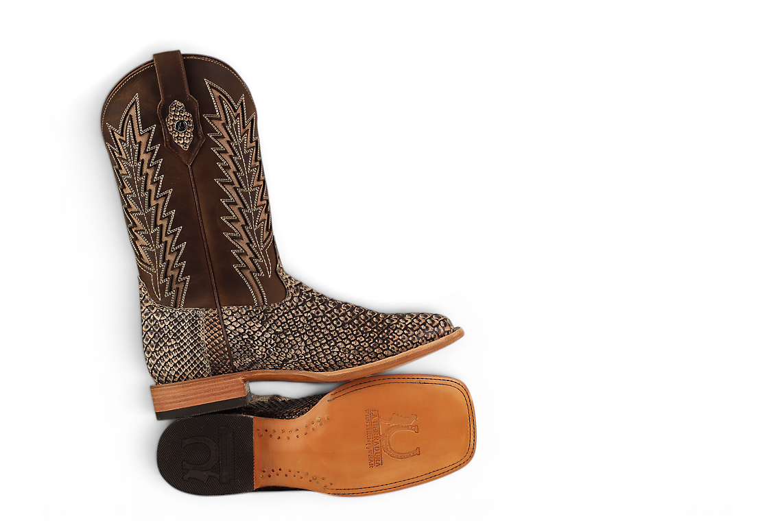 LA HERRADURA LH010 MEN’S BOOTS EXOTIC-RANCHERA PYTHON ORIX NOBUCK SQ TOE EE