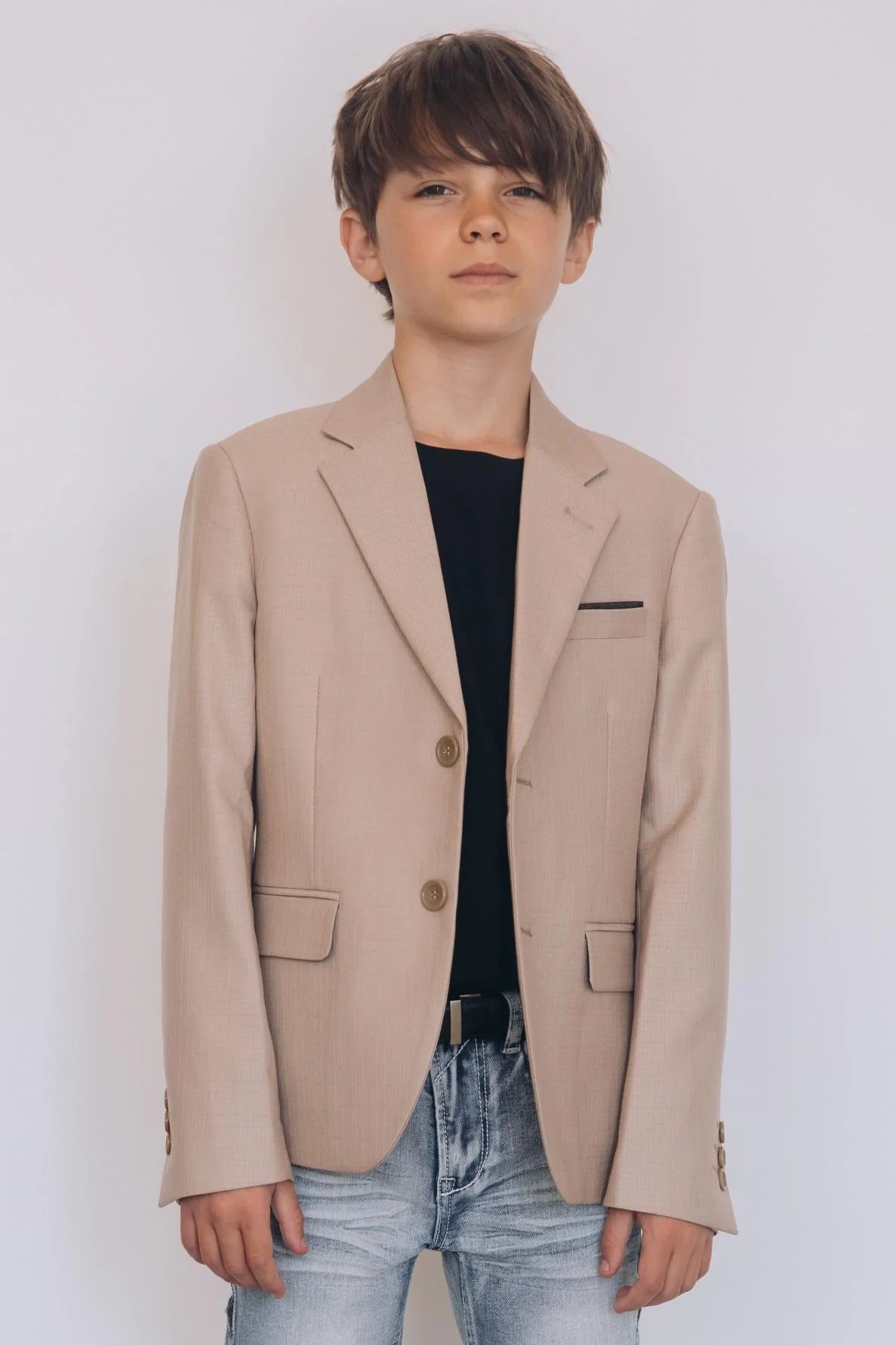 Boys platini Faux suede western Beige BLAZER-BLK10532