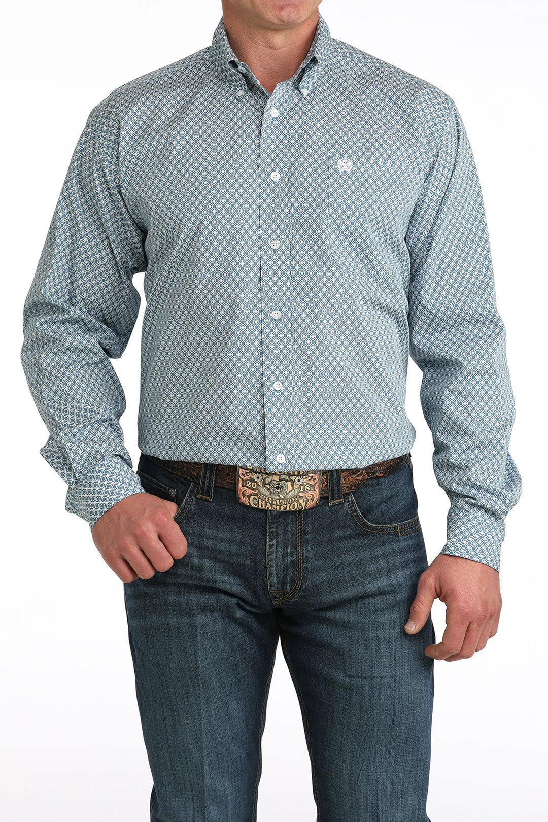 CINCH MENS SHIRT BLU MTW1106048
