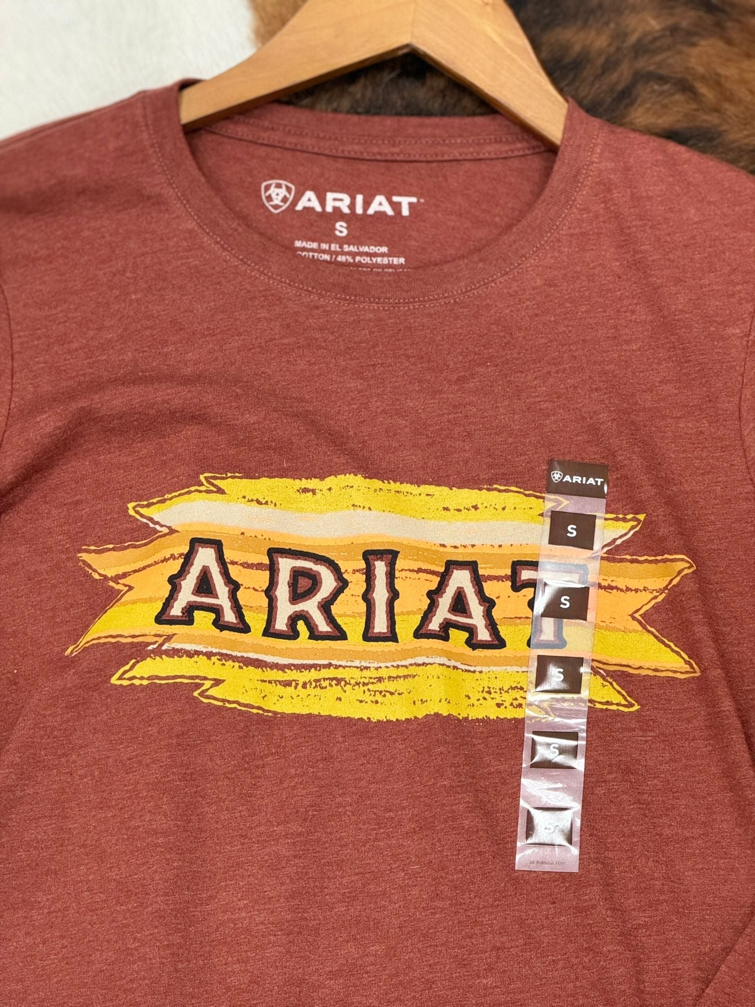 ARIAT WOMEN SERAPE RUST HEATHER LONG SLEEVE T-SHIRT