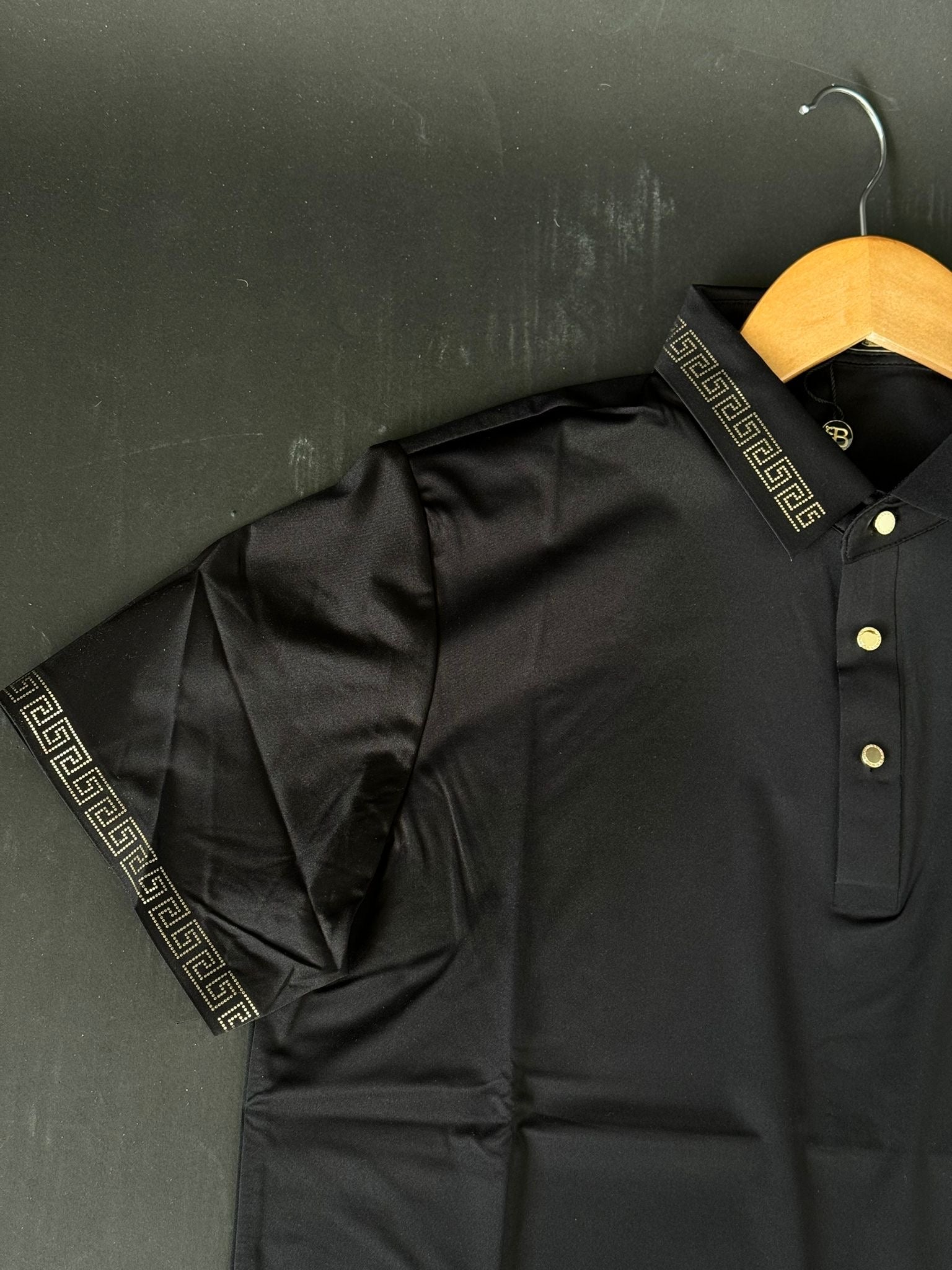 BAROCCO BLACK GOLD SHORT SLEEVE POLO