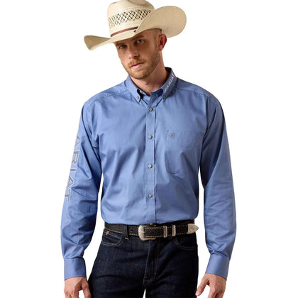 ARIAT MENS COLONIAL BLUE/WHITE SHIRT - 10073660