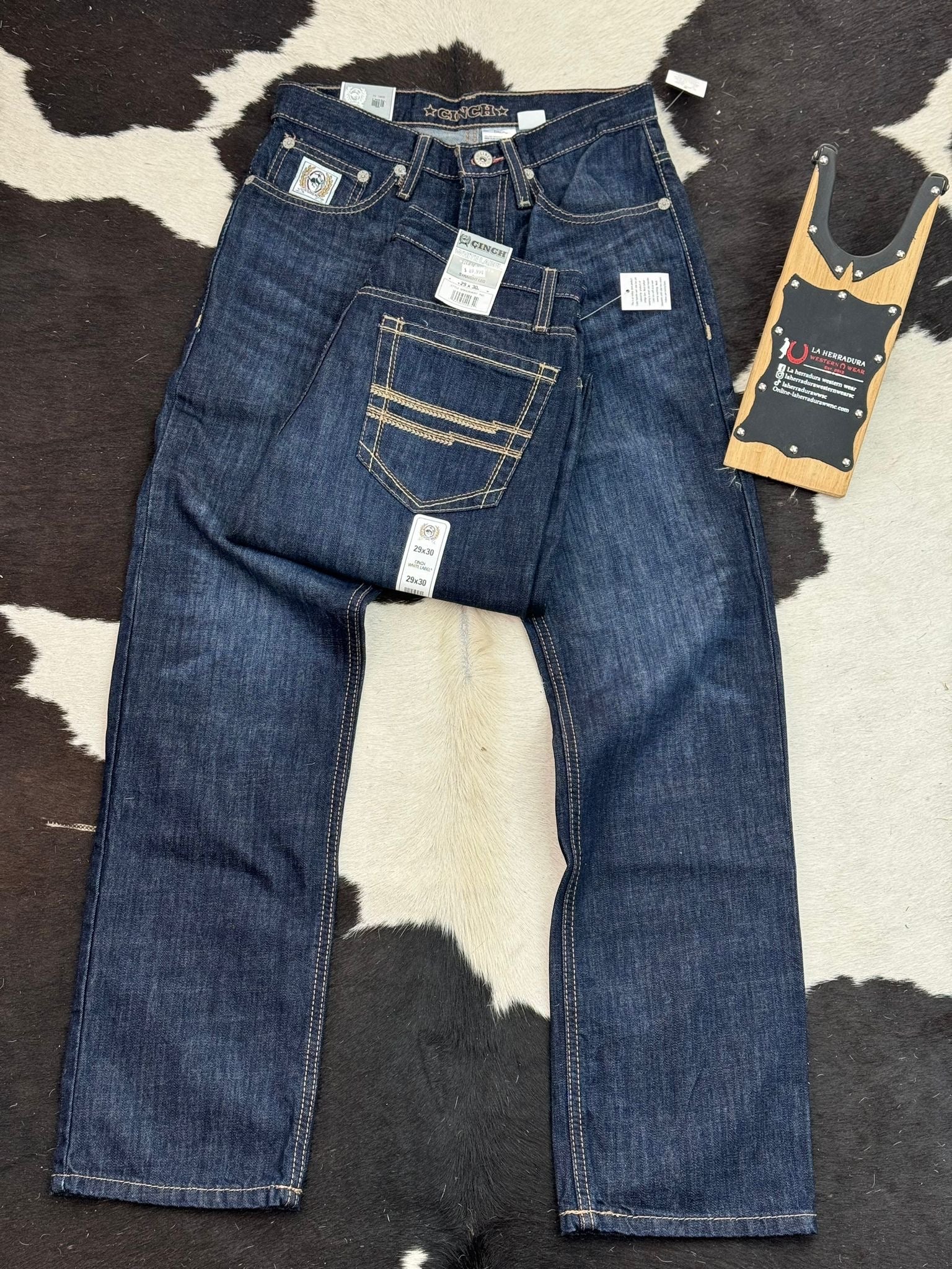 CINCH JEAN WHITE LABEL DARK WASH INDIGO RELAXED STRAIGHT LEG