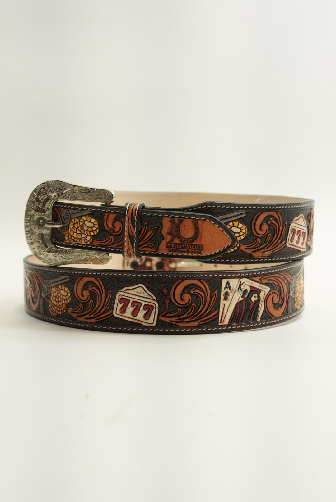 LA HERRADURA BROWN CASINO BELT NEW DESIGN