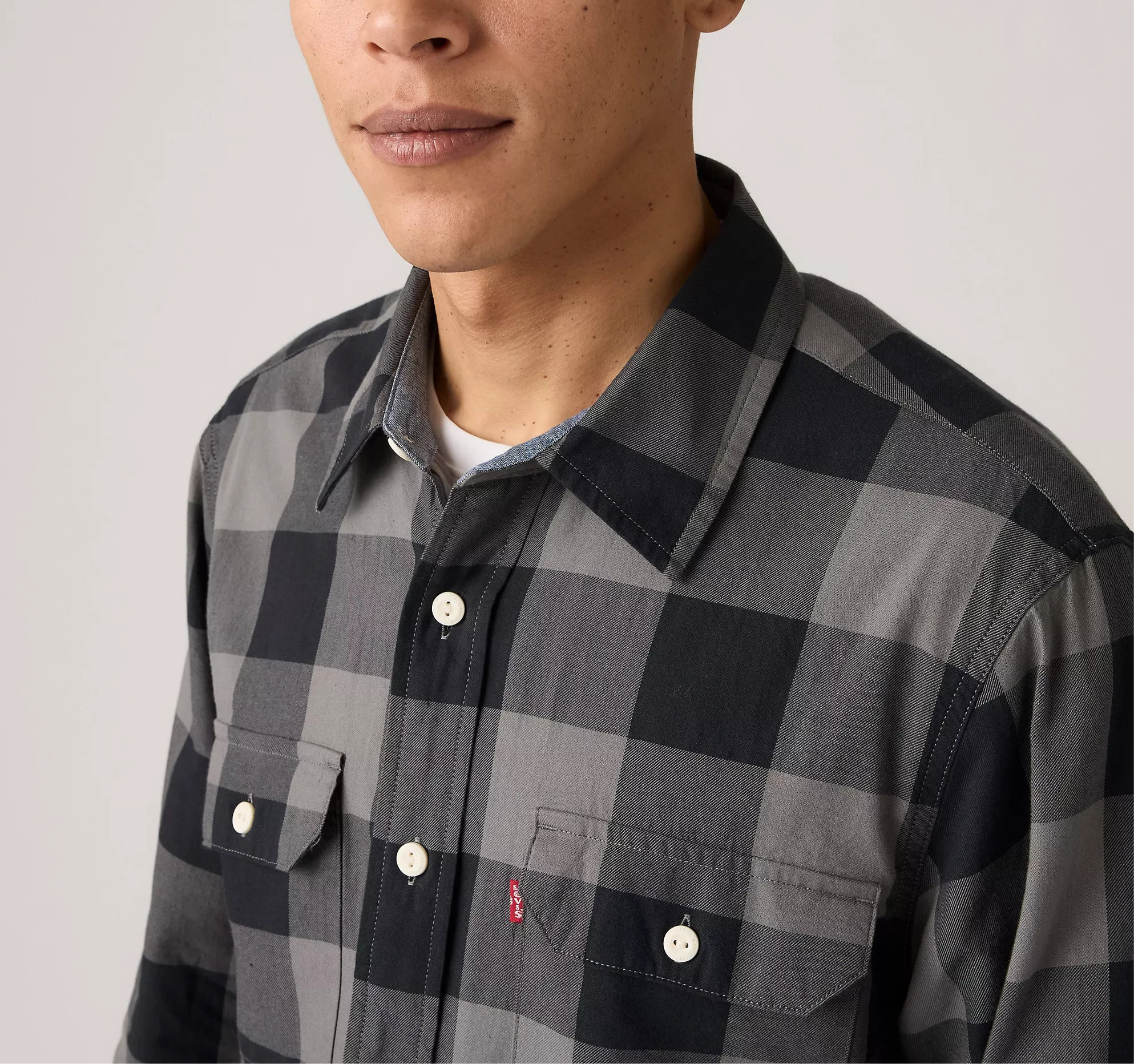 LEVI'S MENS BLACK AND GREY SHIRT LONG SLEEVE 195870351