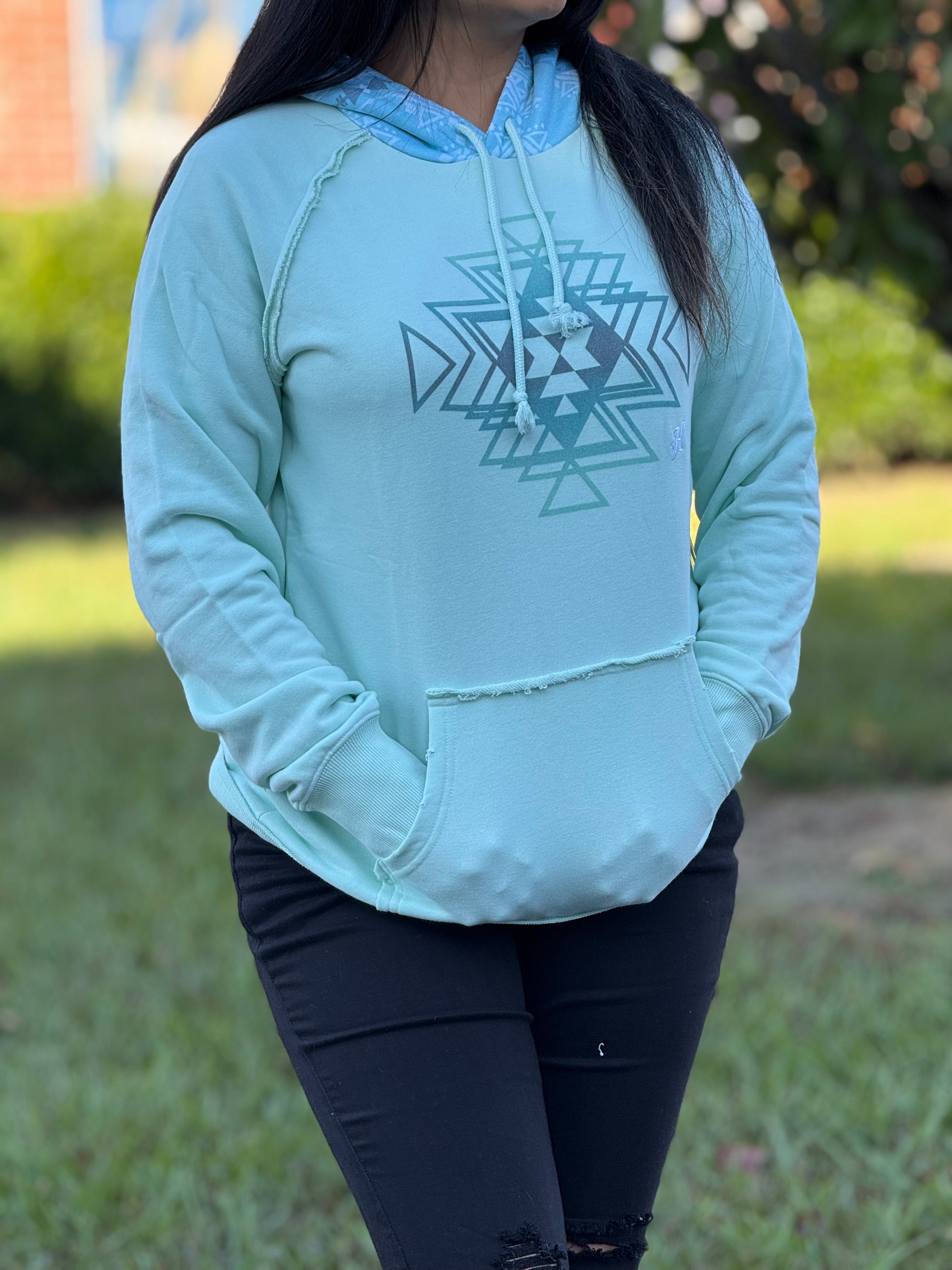 Hooey Womens Chaparral Teal Hoodie- 25TL