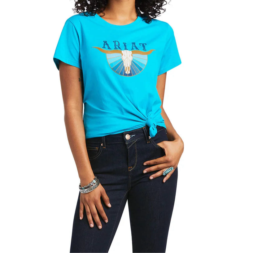 WOMEN ARIAT REAL PACIFIC STEERHEAD SS TEE-10039570