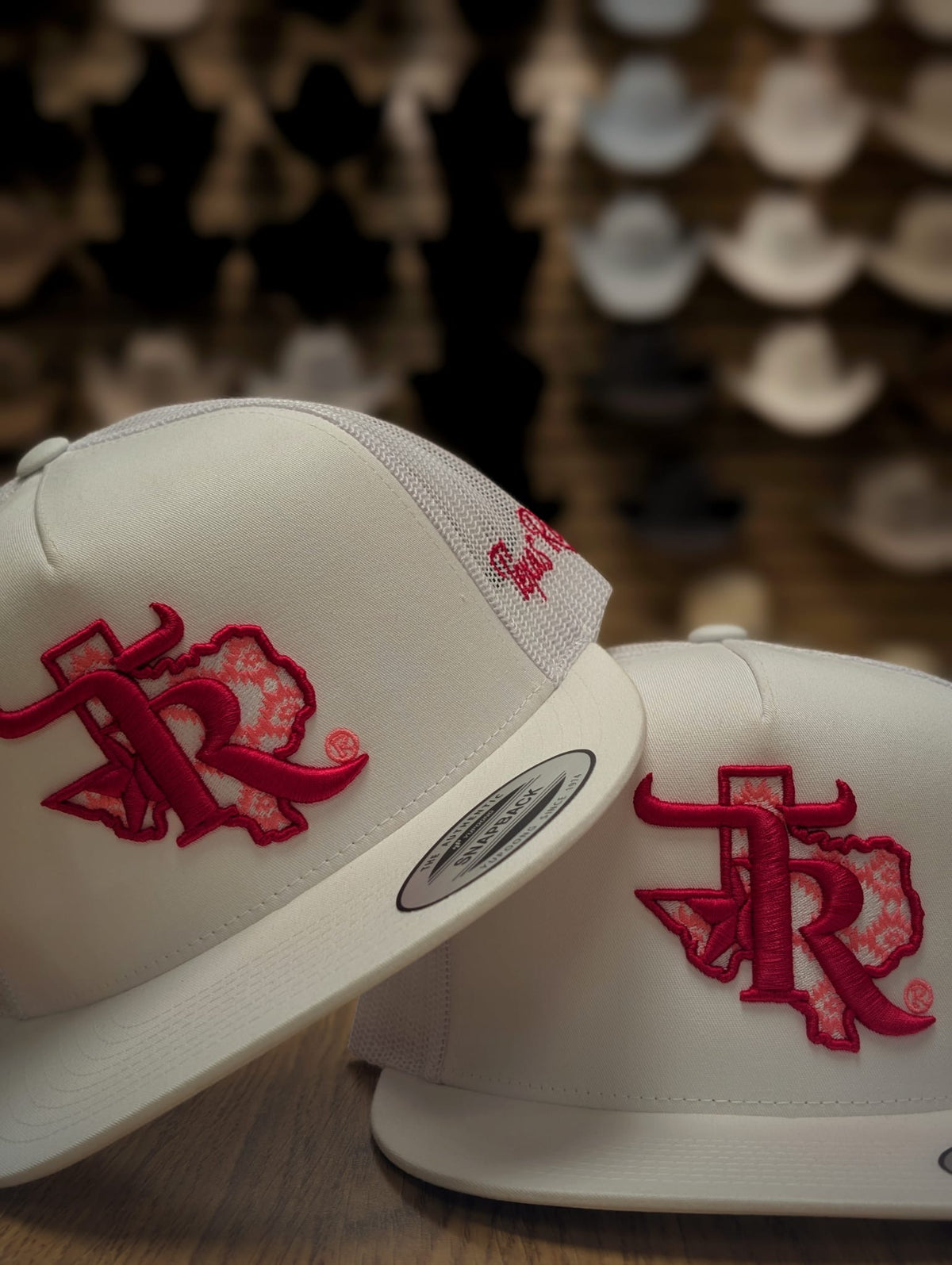 TEXAS RANCH PINK FLAT BILL SNAPBACK CAP