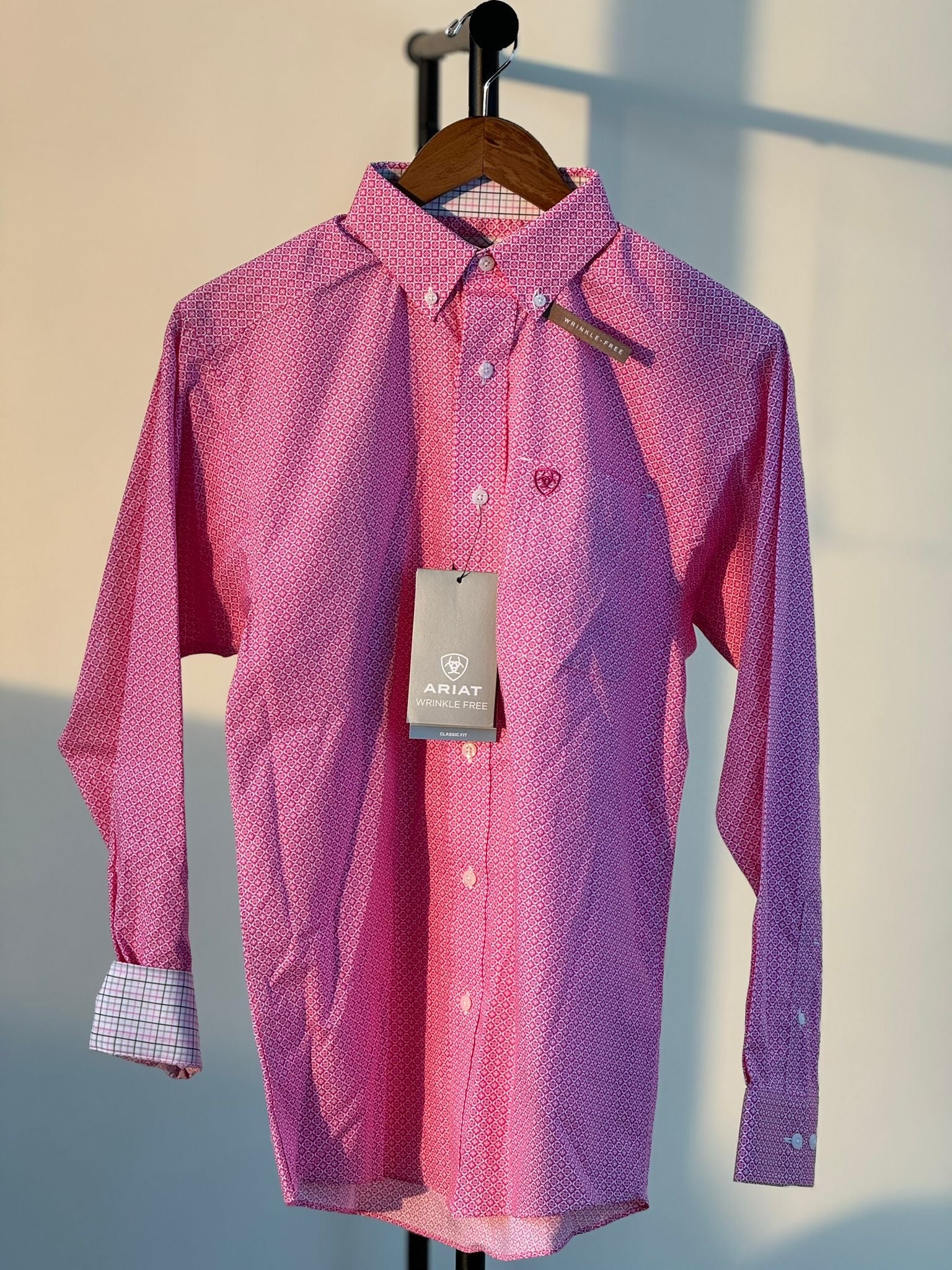 ARIAT ODEN ROSE VIOLET LONG SLEEVE WRINKLE FREE SHIRT