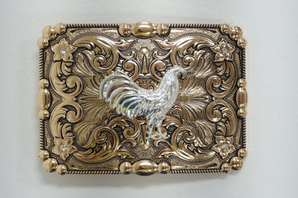 ALL COPPER ROOSTER SQUARE BUCKLE