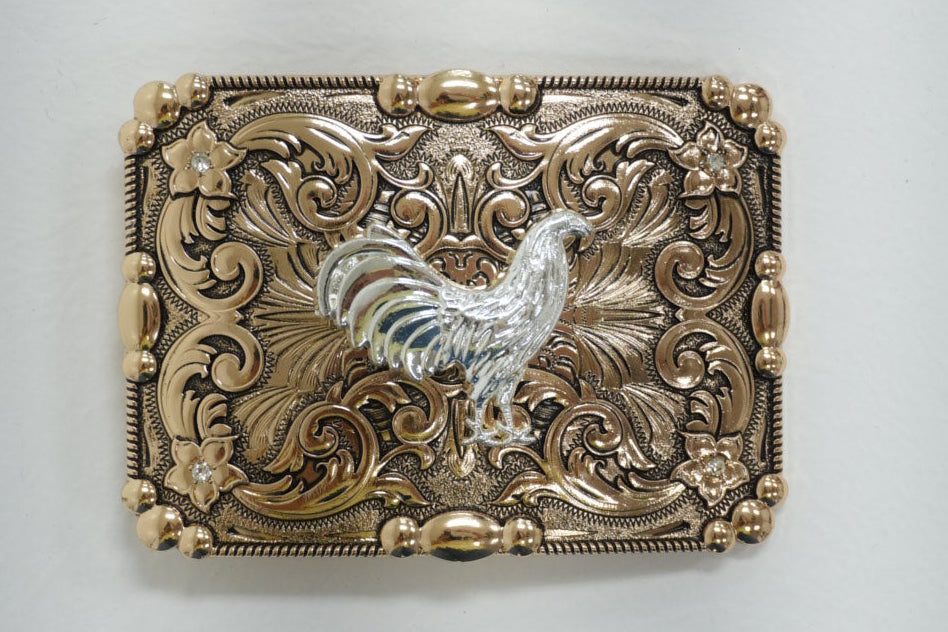 ALL COPPER ROOSTER SQUARE BUCKLE
