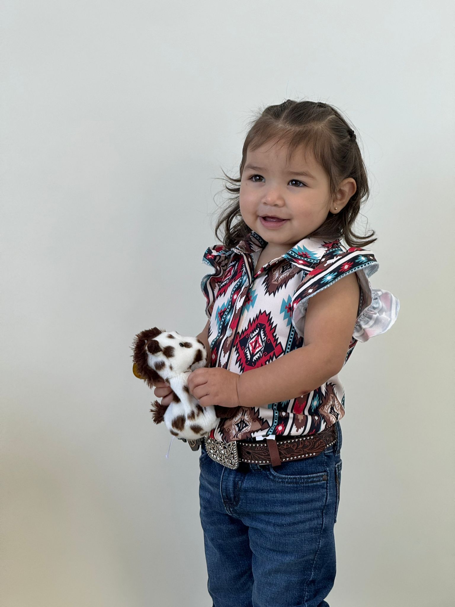 SHEA BABY AZTEC RUFFLE SNAP SHIRT