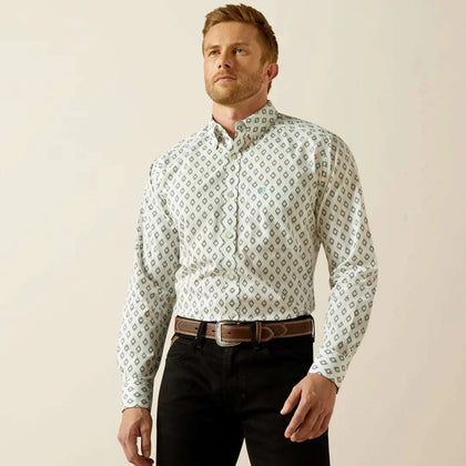 CAMISA BLANCA AJUSTADA CON BOTONES ARIAT BASS PARA HOMBRE 10062203