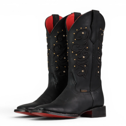 LA HERRADURA WOMEN BOOTS EMILY CRAZY NEGRO FULL SQ TOE
