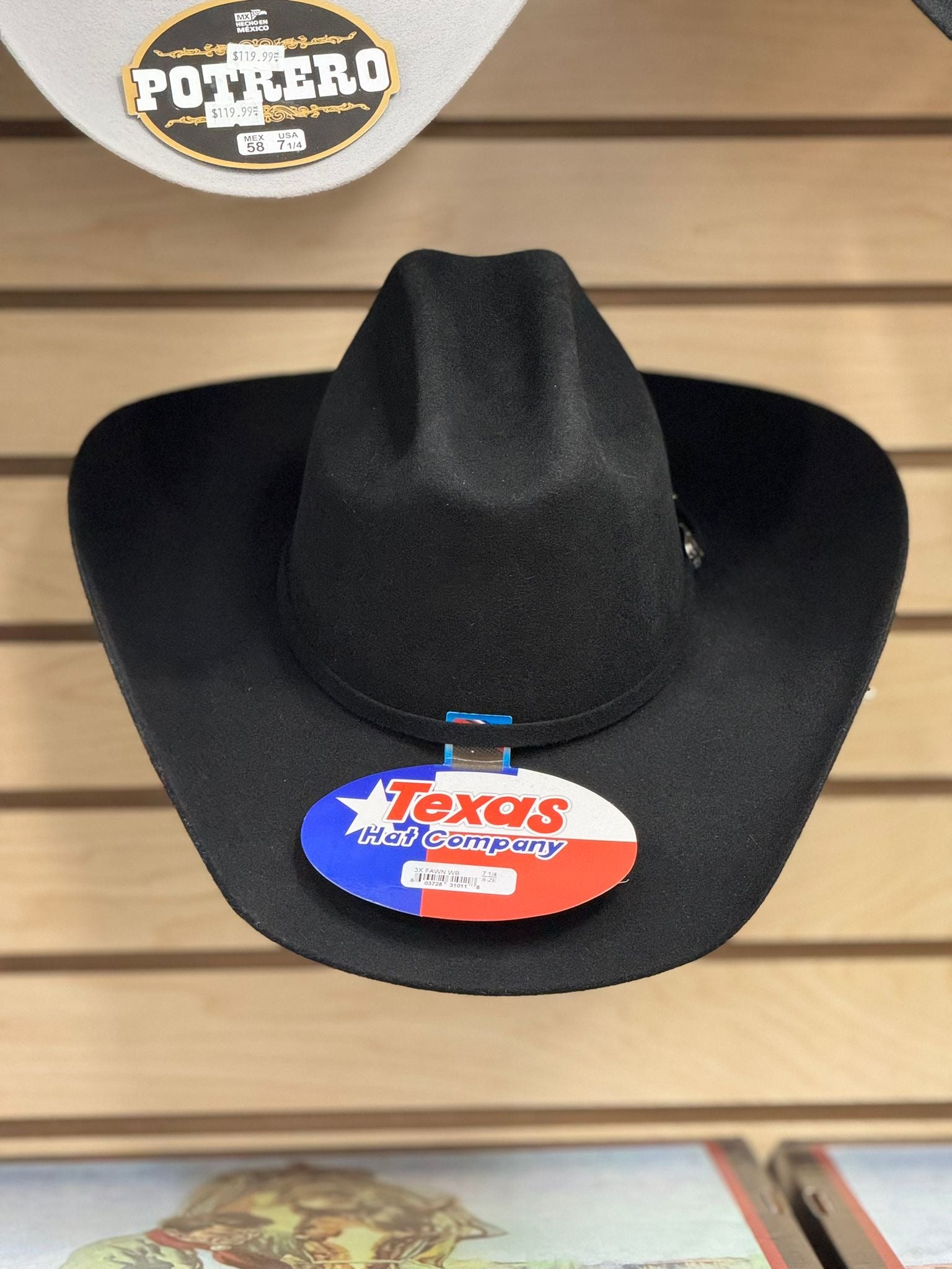 TEXAS HAT COMPANY 3X BLACK FELT HAT