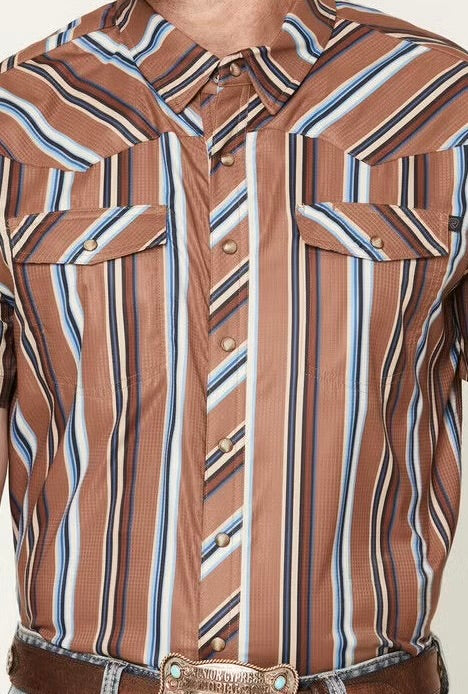ROCK&ROLL BOYS TEK STRIPE PRINTED CAMEL SS