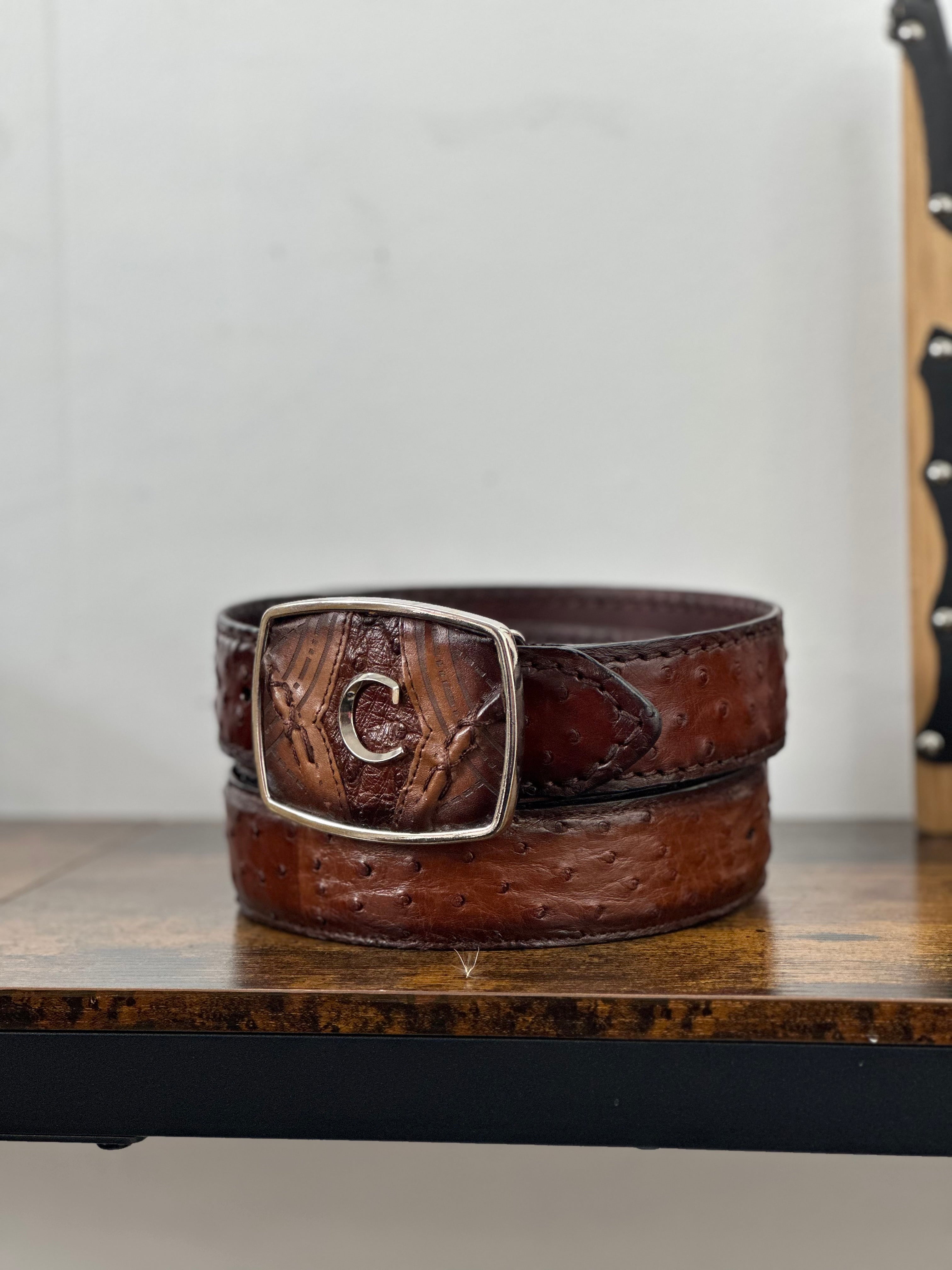 CUADRA BELT OSTRICH COMPLETE MORONI BROWN CASTAÑO