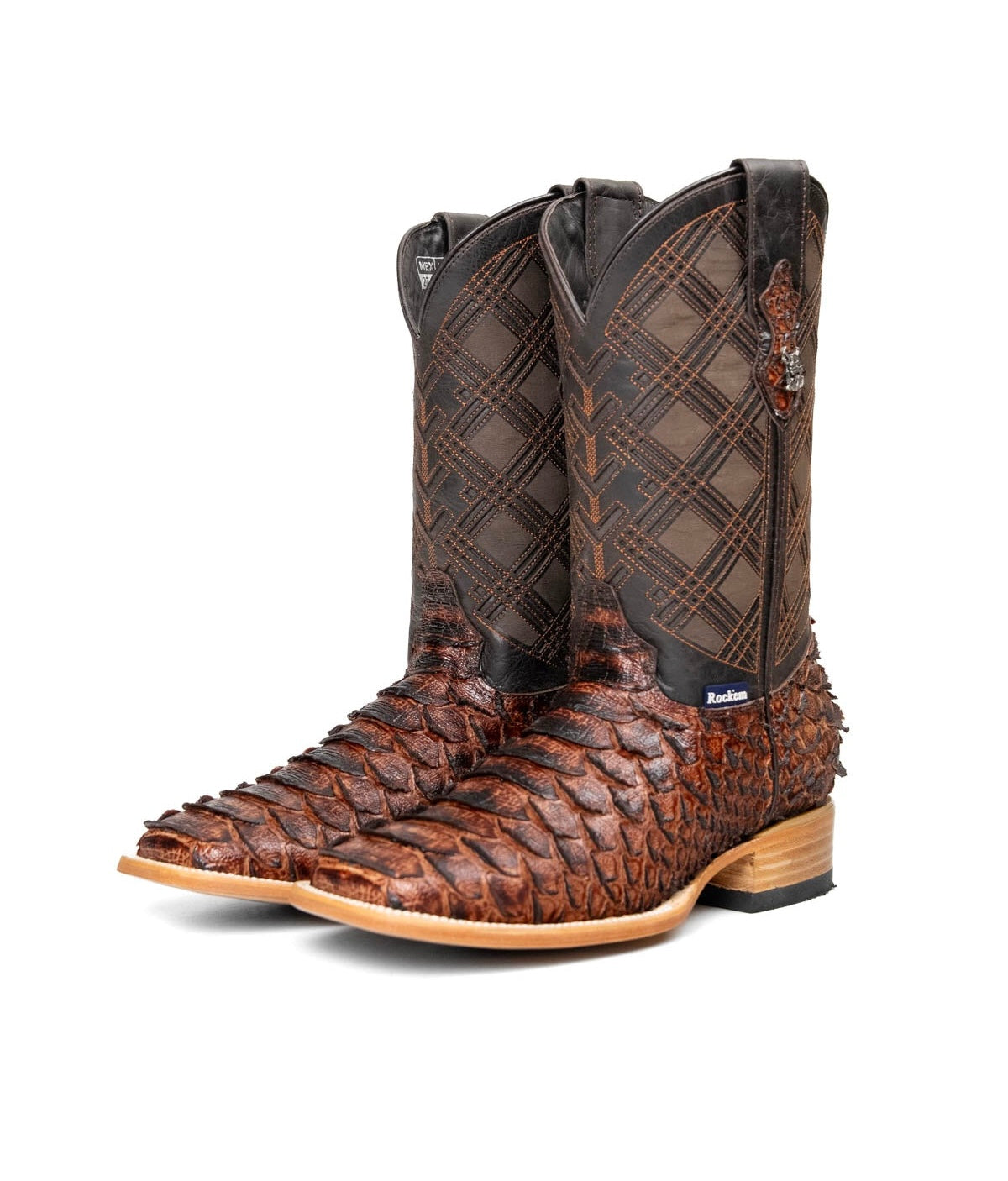 ROCKEM MEN BRADLEY PYTHON MEGA COGNAC BOOT