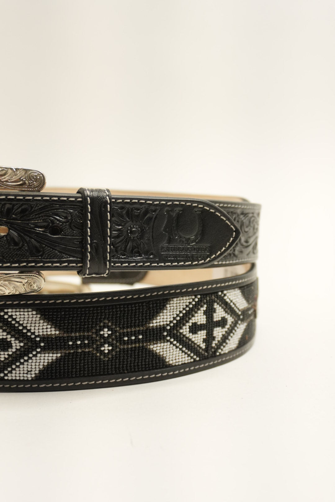 LA HERRADURA BELT AZTEC BLACK/WHITE NEW DESIGN