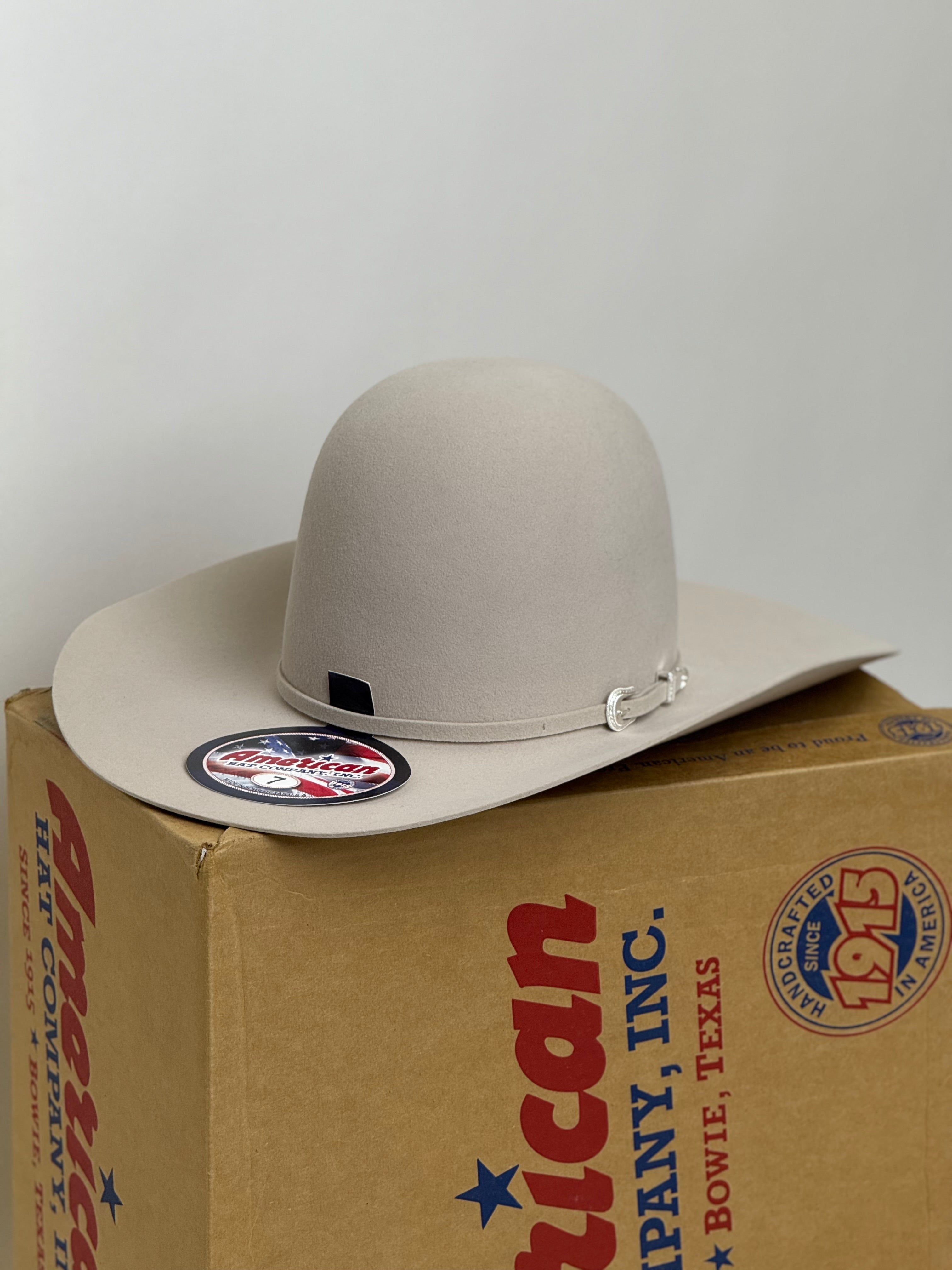 7X American Felt Silver Belly Open Crown