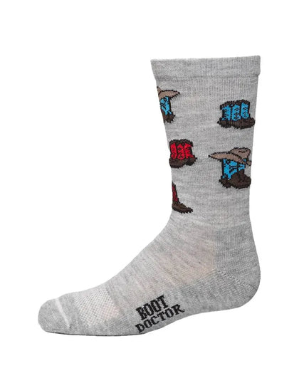 BOOT DOCTOR GREY UNISEX KIDS SOCKS - 0421406-S / 0421406-M