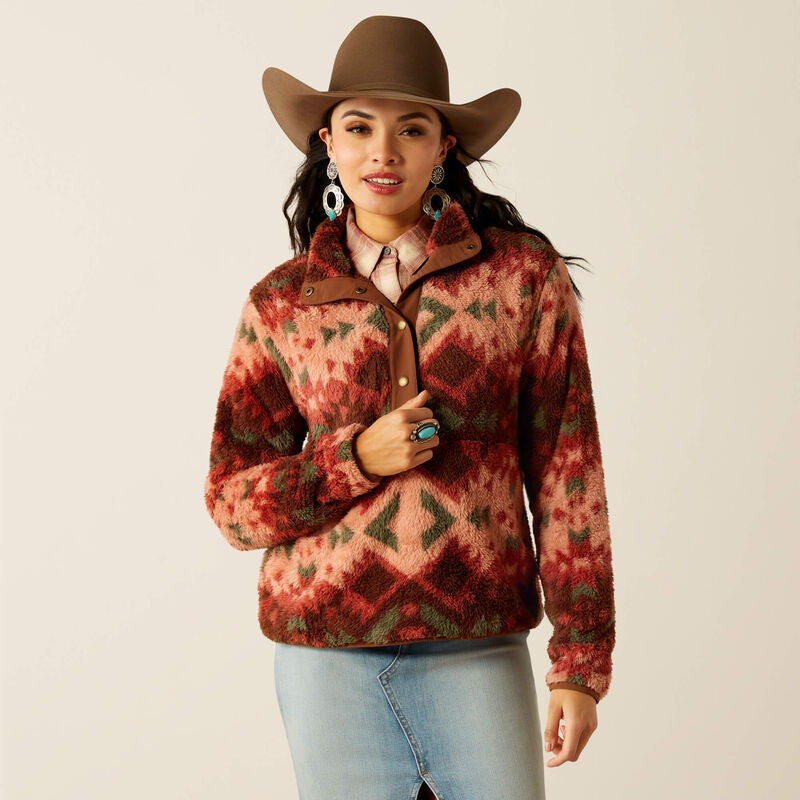 Ariat Berber Snap Front Sweatshirt Plainsview Print - 3942