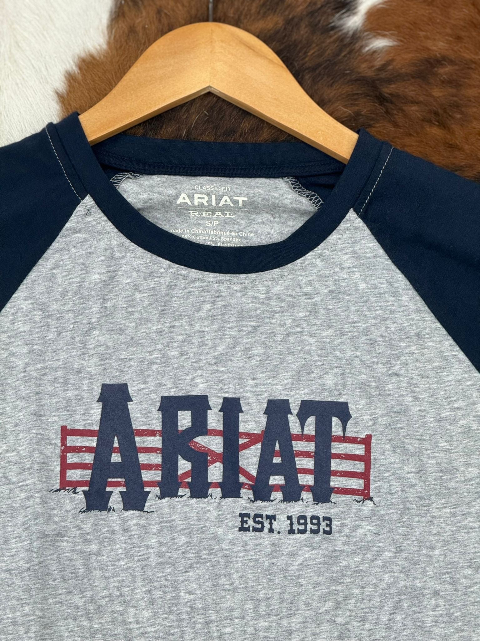 ARIAT WOMEN REAL GRAPHIC HEATHER GREY LONG SLEEVE T-SHIRT