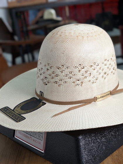 SOMBRERO DE PAJA HERRADURA 50x BANGORA COPA TRÉBOL CORONA ABIERTA