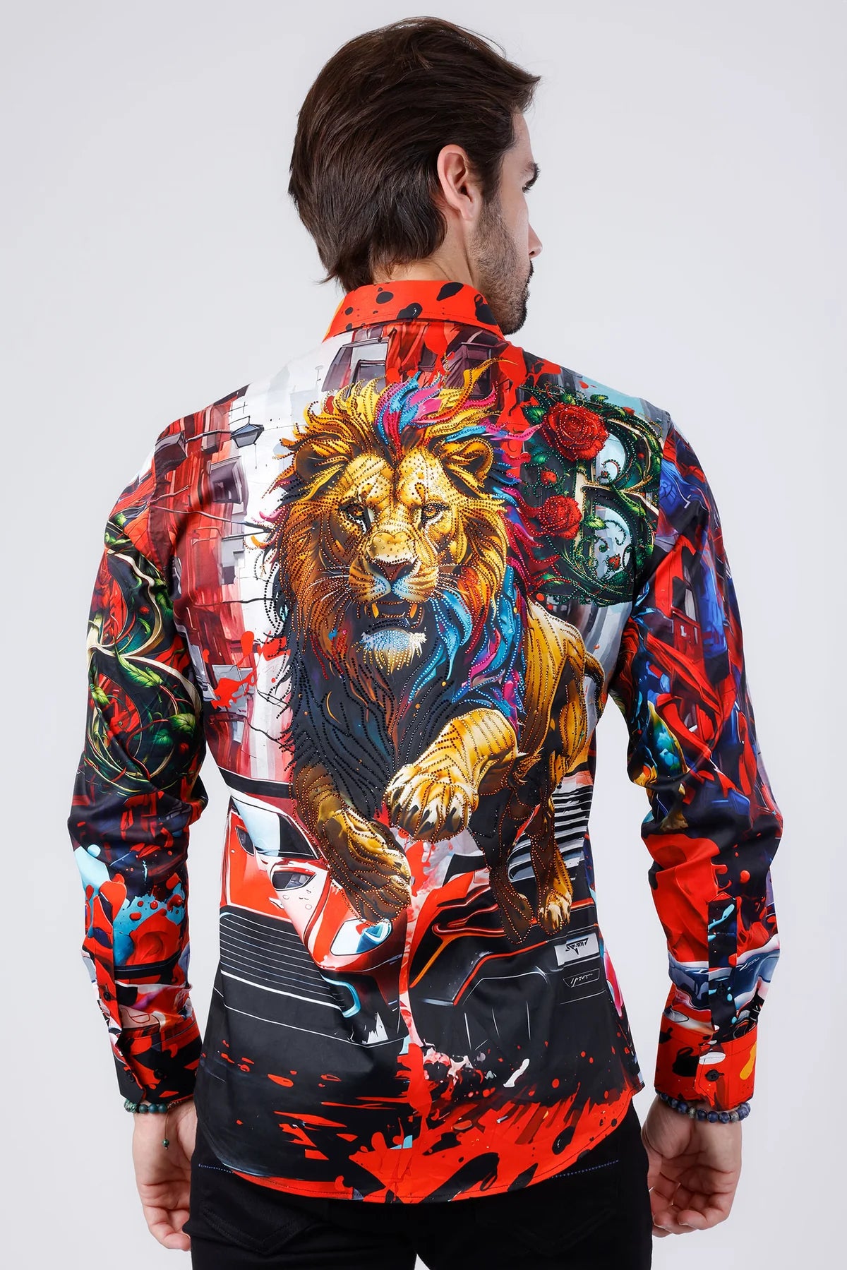 BARABAS LION PR05 RED LONG SLEEVE SHIRT