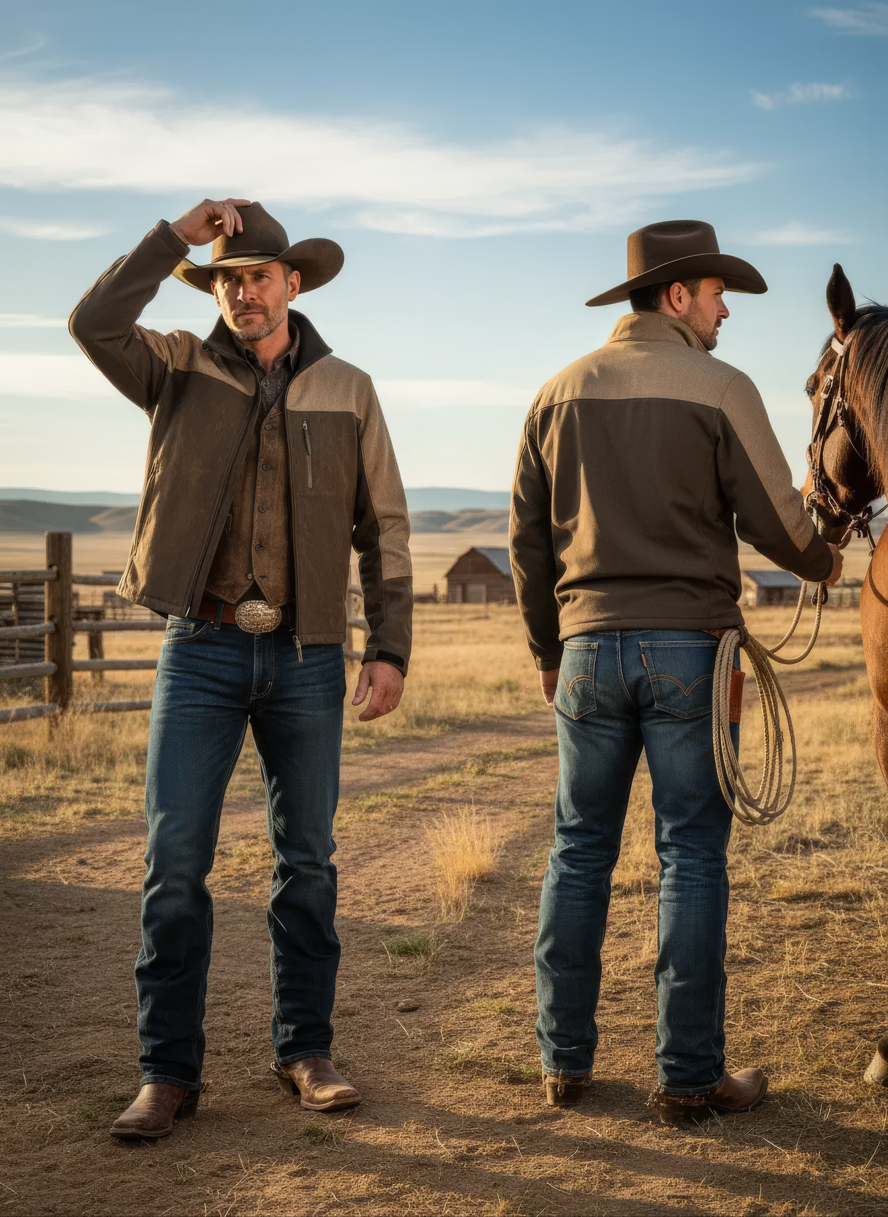 HOOEY  JACKSON SOFTSHELL JACKET  MENS HEATHER WREN BROWN  FULL ZIP JACKET  WITH  SHITAKE  BROWN  YOKE AND SLEEVES HJ169BRTN