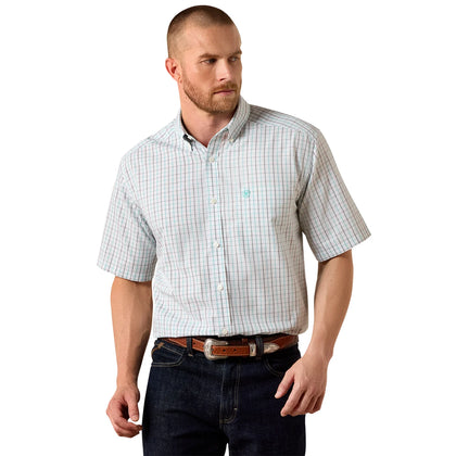 ARIAT MENS WF WINCHESTER SS SHRT WRINKLE-FREE CLASSIC FIT- WHITE MULTI PLAID 10073699