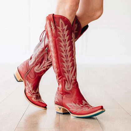 LANE WOMEN LEXINGTON KNEE HIGH SMOLDERING RUBY SNIP TOE BOOT LB0562E