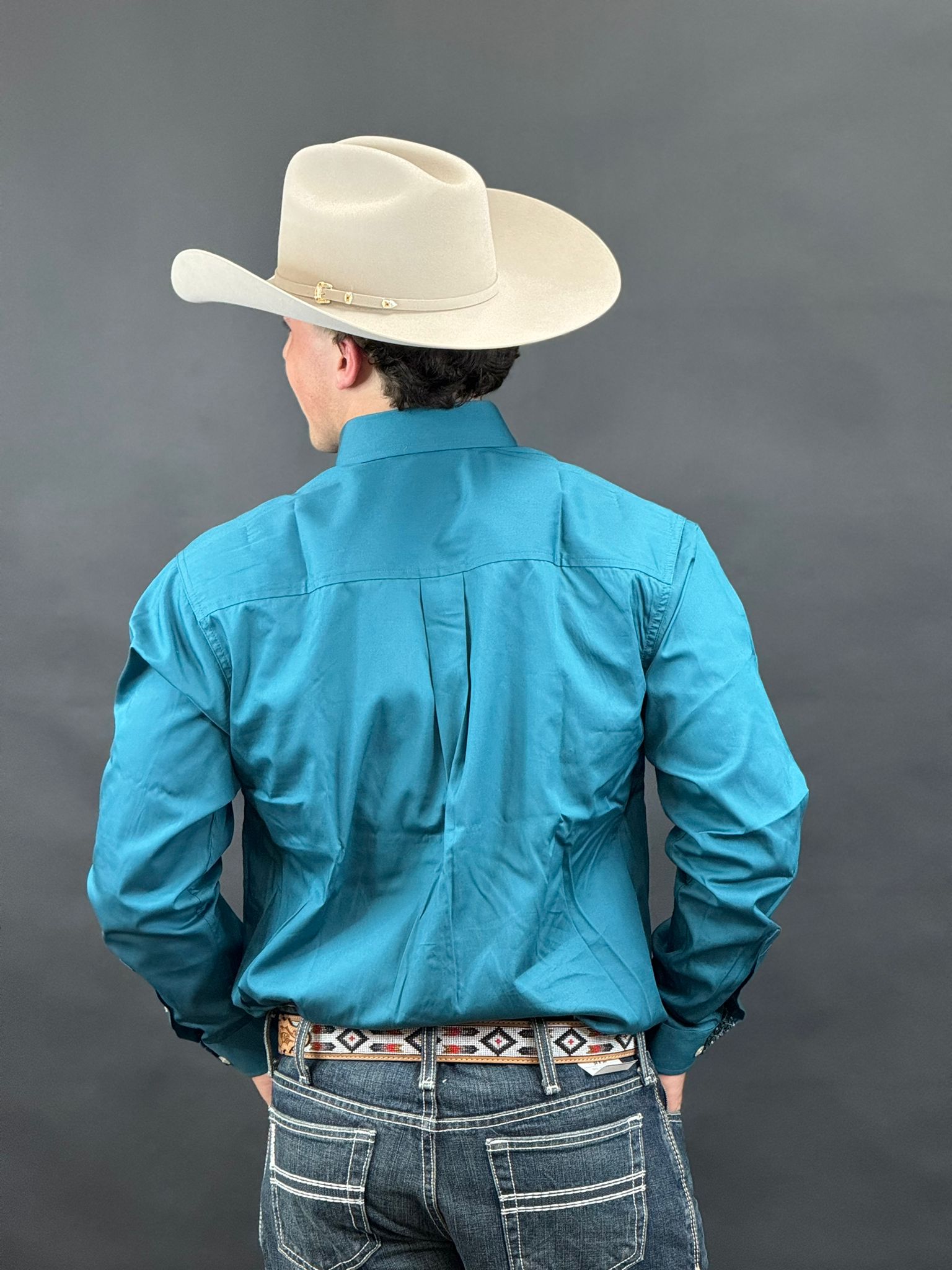 CINCH TEAL LONG SLEEVE SHIRT