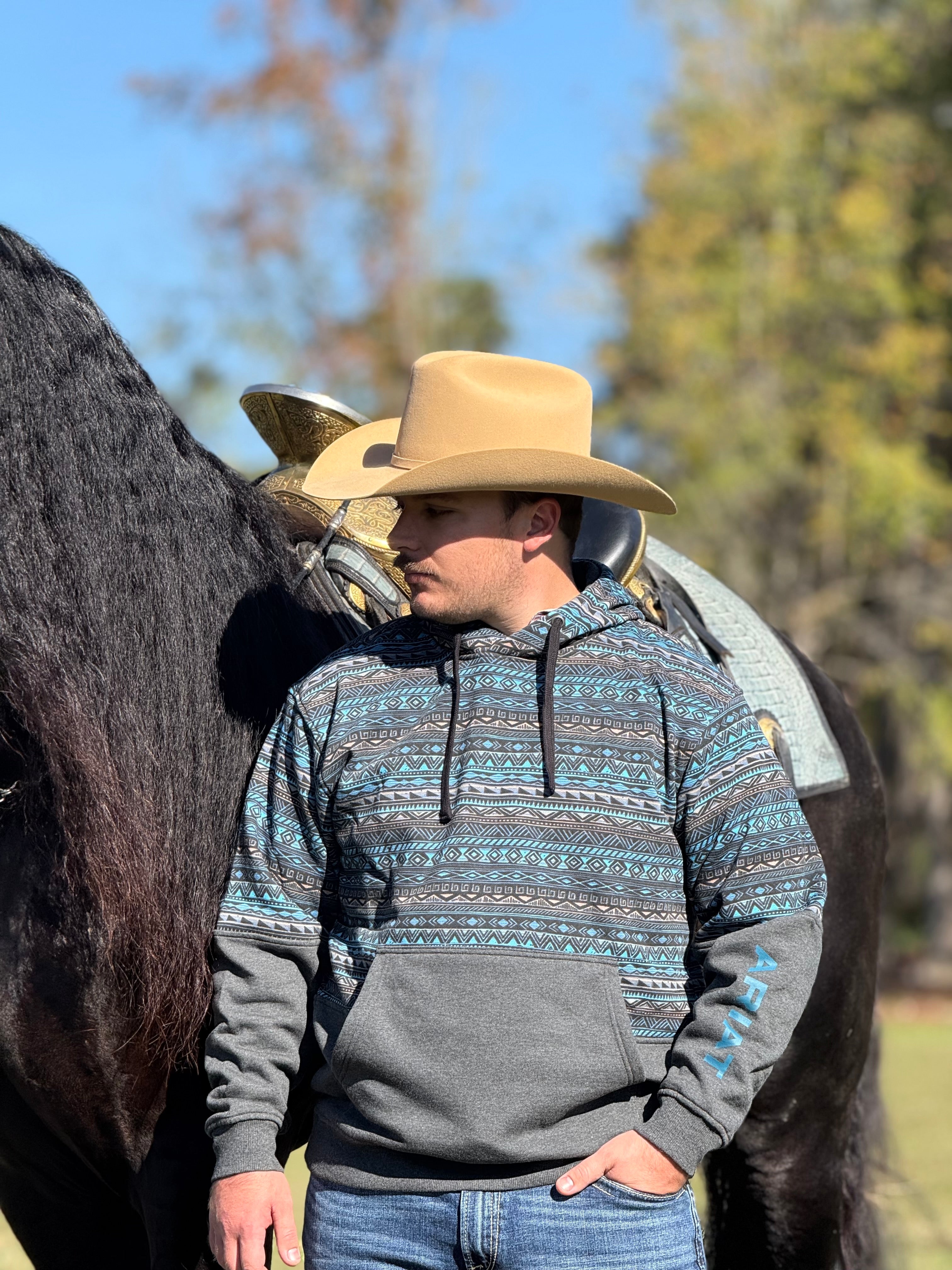 ARIAT TURQUOISE COLOR BLOCK HOOD -2450